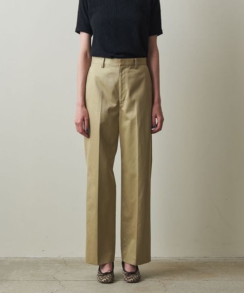ベージュ プリーツ入り チノパン steven alan Steven Alan＞コットン チノトラウザーズ
