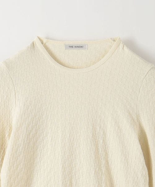 THE HINOKI＞COTTON CHECKER CREW NECK TEE SHIRT/カットソー