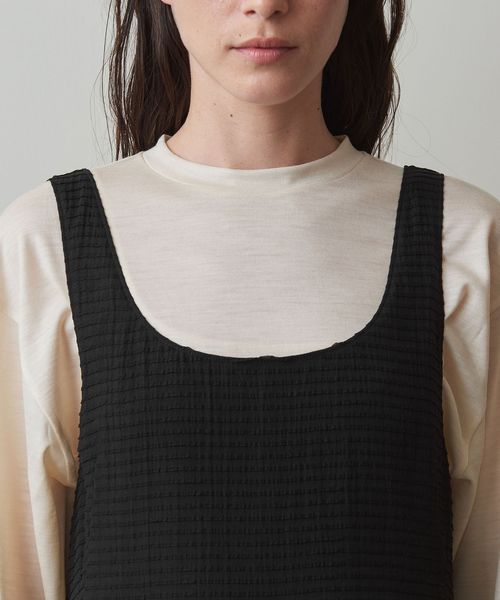 Steven Alan＞フリルボーダー タンクトップ ワンピース 