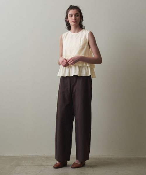 Steven Alan＞グリッター フリル ノースリーブブラウス 