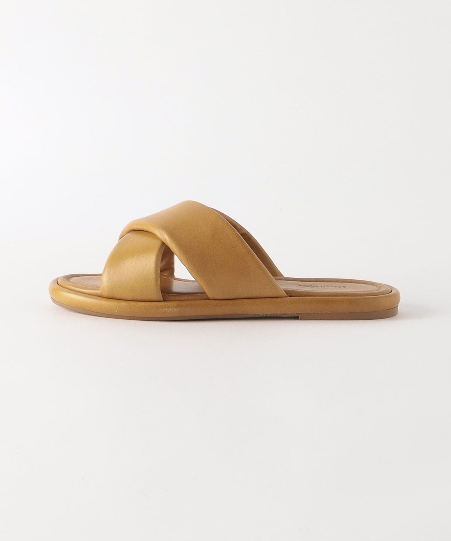 ブラウンレザー クロスストラップサンダル Steven Alan＞レザークロスサンダル