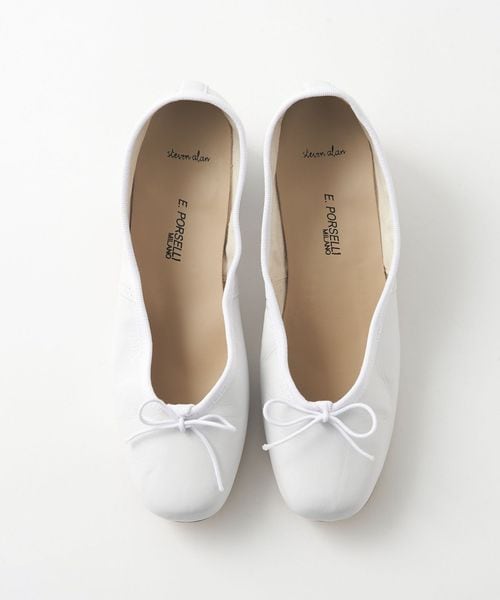 PORSELLI ポルセリ　バレエシューズ　37 white Porselli ポルセリ バレエシューズ ホワイト ハンドメイド 国内