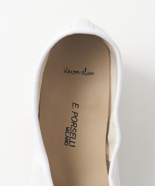 Porselli × Steven Alan＞HEEL BALLET WHITE/バレエシューズ