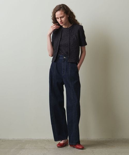 カーディガン 「Steven Alan」シュリンク ジャージー ハーフスリーブ カーディガン レディース Steven Alan＞シュリンクジャージー ハーフスリーブ カーディガン