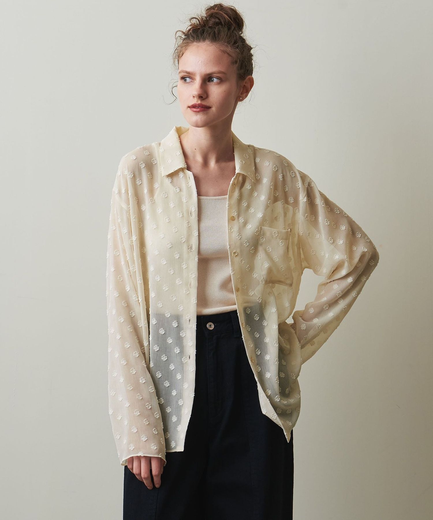 Steven Alan＞フラワー シフォンシャツ