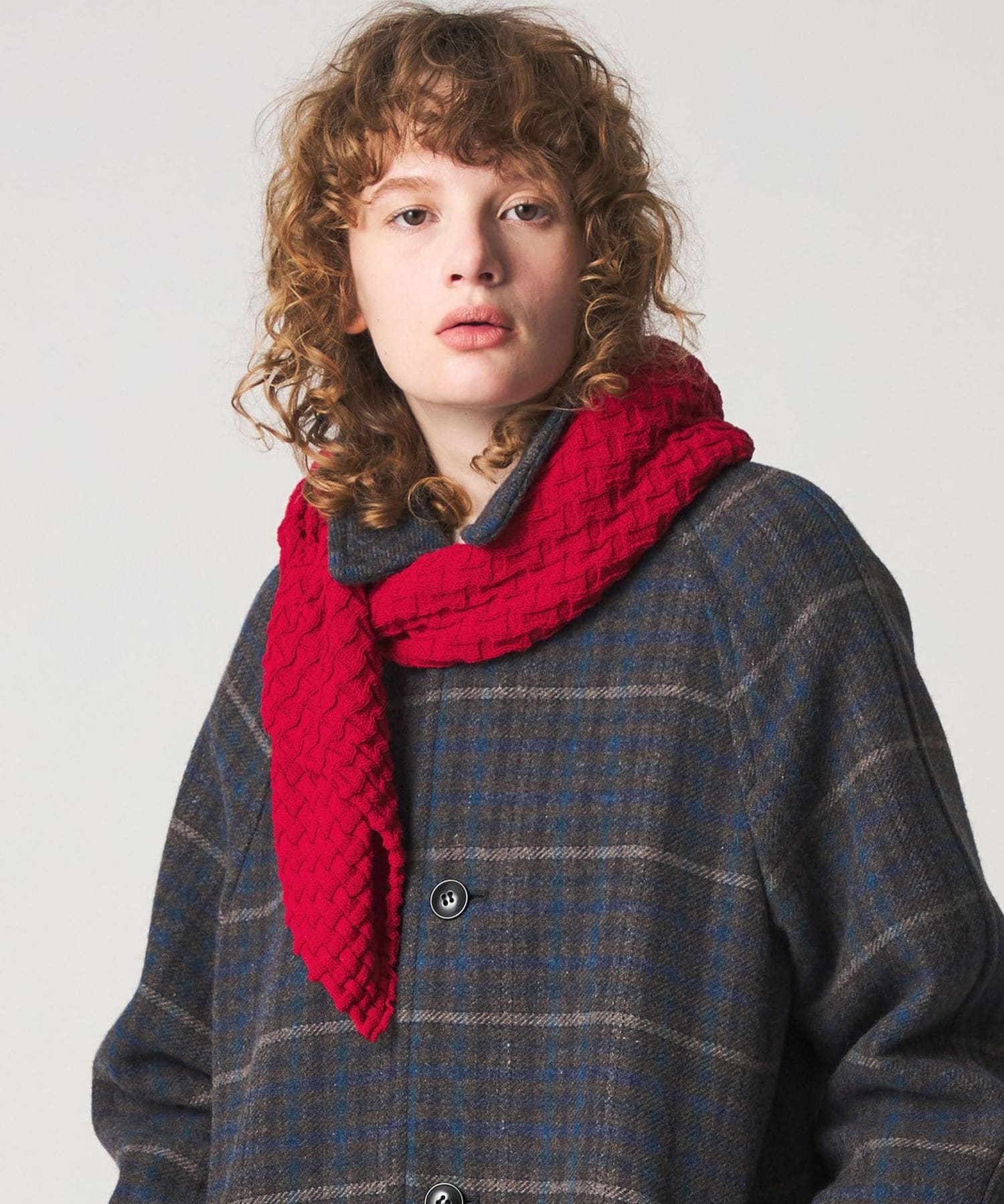 ONICA × Steven Alan＞BASKET SCARF RED/スカーフ