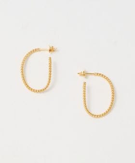 BAR JEWELLERY/＜BAR JEWELLERY＞TWISTED ELONGATED HOOP EARRINGS GOLD COLOR/ピアス/ピアス（両耳用）
