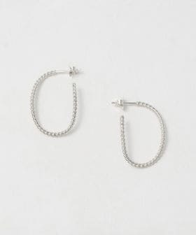 BAR JEWELLERY/＜BAR JEWELLERY＞ TWISTED ELONGATED HOOP EARRINGS SILVER COLOR/ピアス/ピアス（両耳用）