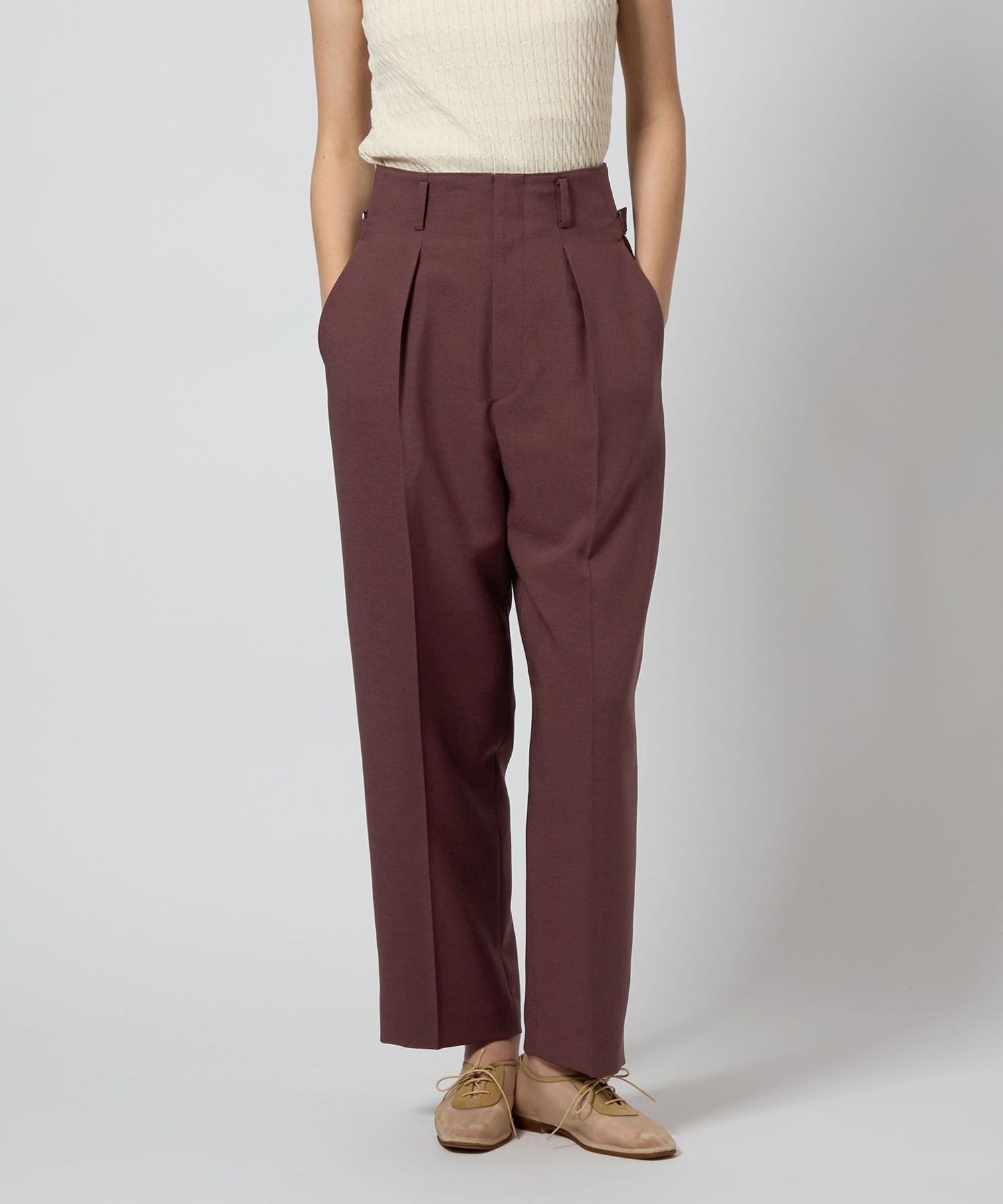【美品】Steven Alan ワイド テーパード トラウザーズ パンツ S Steven Alan＞スラブ オックス ワイド テーパードパンツ