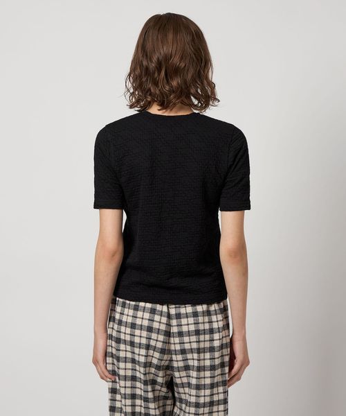 Steven Alan＞シュリンク ジャージー ハーフスリーブ カーディガン