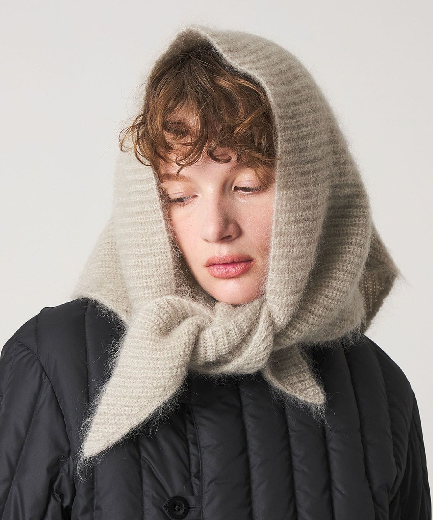 Steven Alan＞モヘヤ ミックス トライアングル ストール