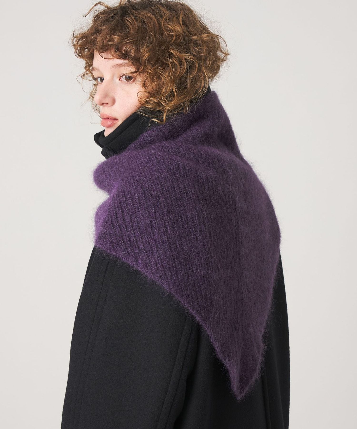 Steven Alan＞モヘヤ ミックス トライアングル ストール