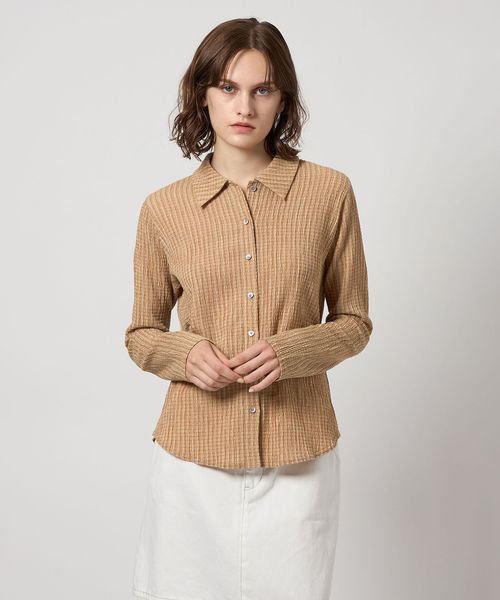 steven alan/＜Steven Alan＞クレープ チェック ロングスリーブ シャツ/シャツ / ブラウス