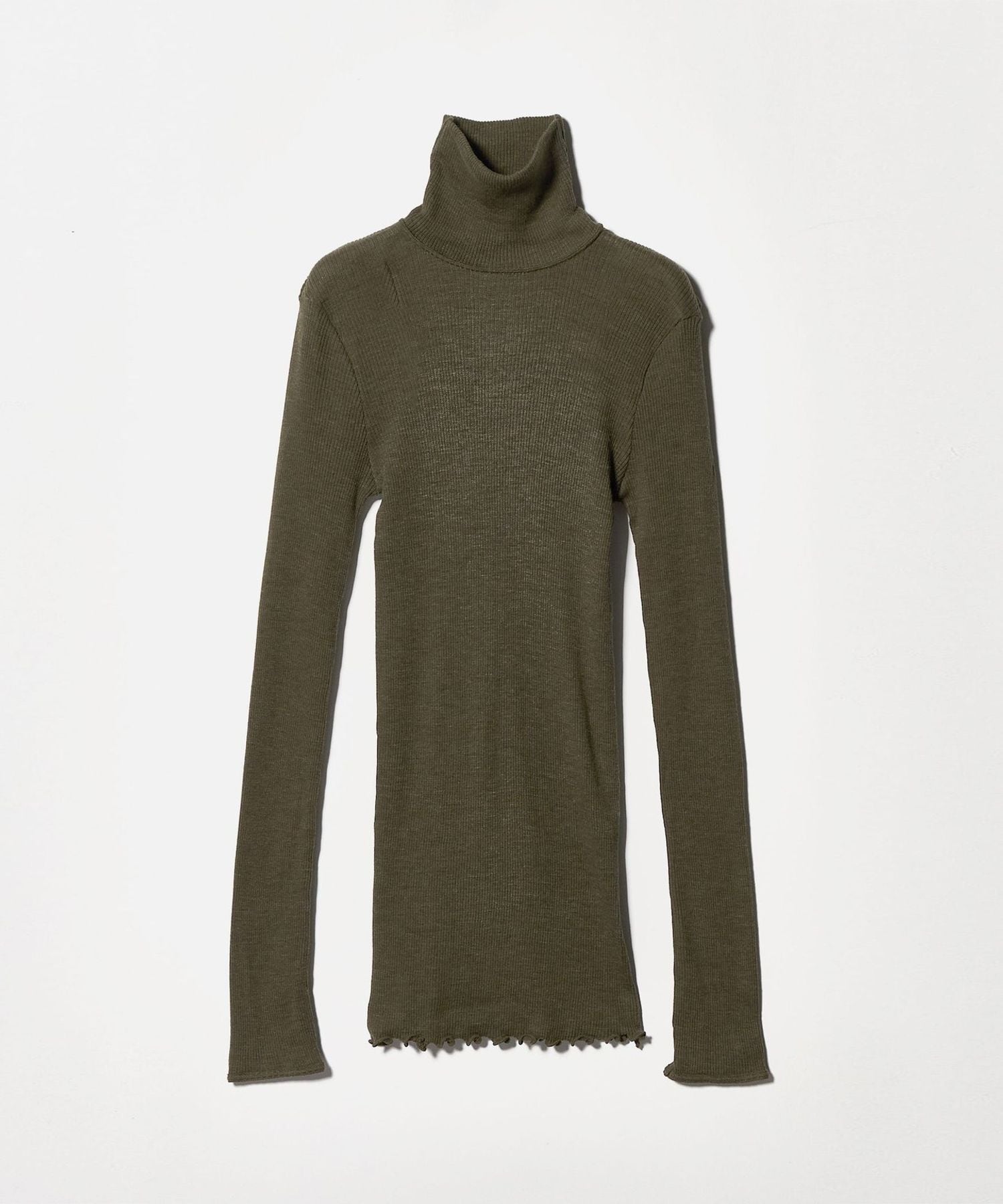 HAKUJI＞WOOL MIX RIB HIGH NECK PULLOVER/カットソー