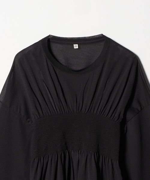 tシャツ 「HAKUJI」SHIRRING LONG SLEEVE PULLOVER/カットソー レディース HAKUJI＞SHIRRING LONG SLEEVE PULLOVER/カットソー