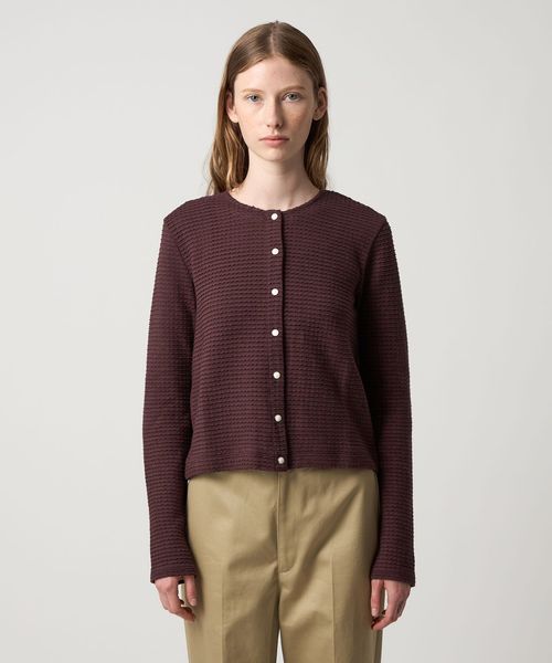 Steven Alan＞ウェイビー ジャージー ショートスリーブ カーディガン