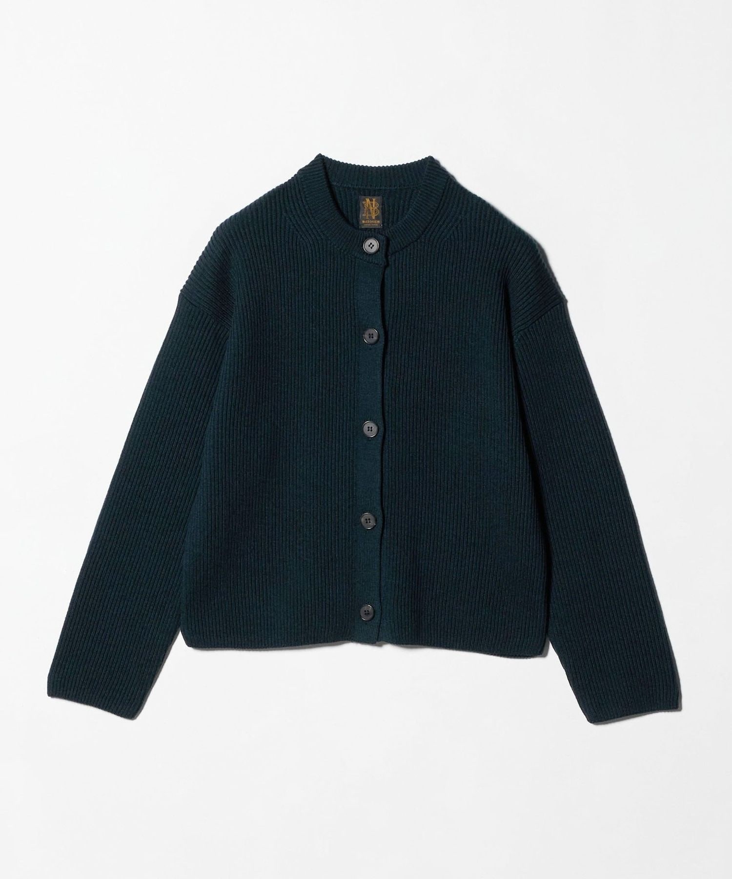 初期batoner クルーネックカーディガン size3 BATONER＞SOLID W RIB CREW CARDIGAN/カーディガン