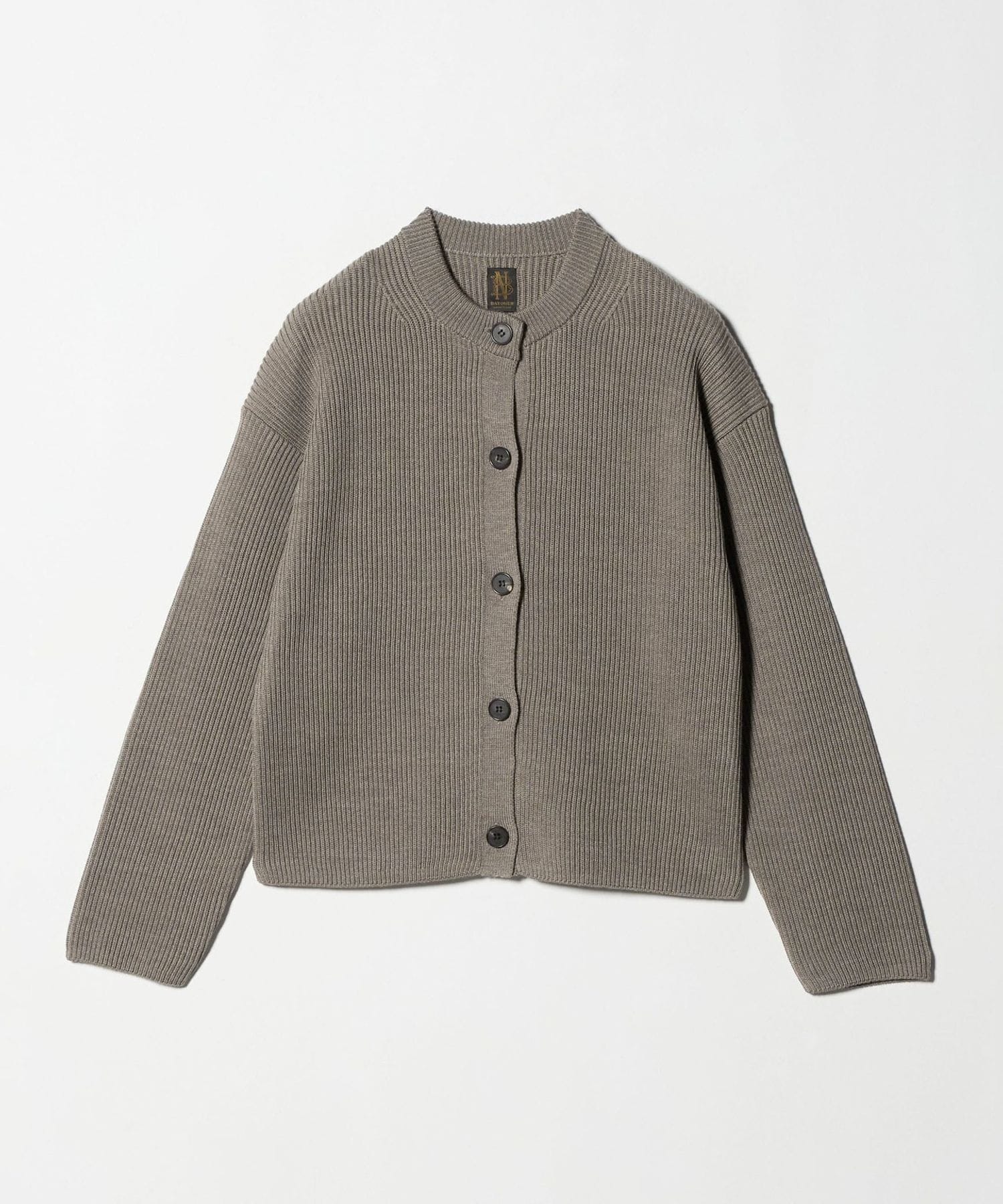 BATONER＞SOLID W RIB CREW CARDIGAN/カーディガン