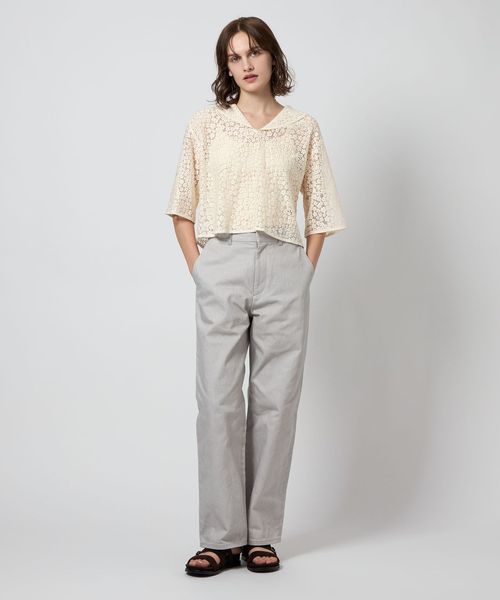 美品★Steven Alan★kazumi 着用★半袖 レース シャツ ブラウス 美品☆Steven Alan☆kazumi 着用☆半袖 レース シャツ ブラウス