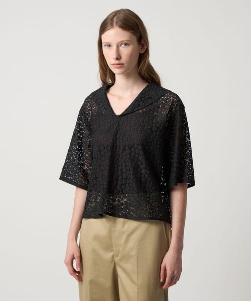 【美品】スティーブン アラン　レースブラウス　ポロシャツ　日本製　フラワー Steven Alan（スティーブンアラン）の「＜Steven Alan＞∴FLOWER