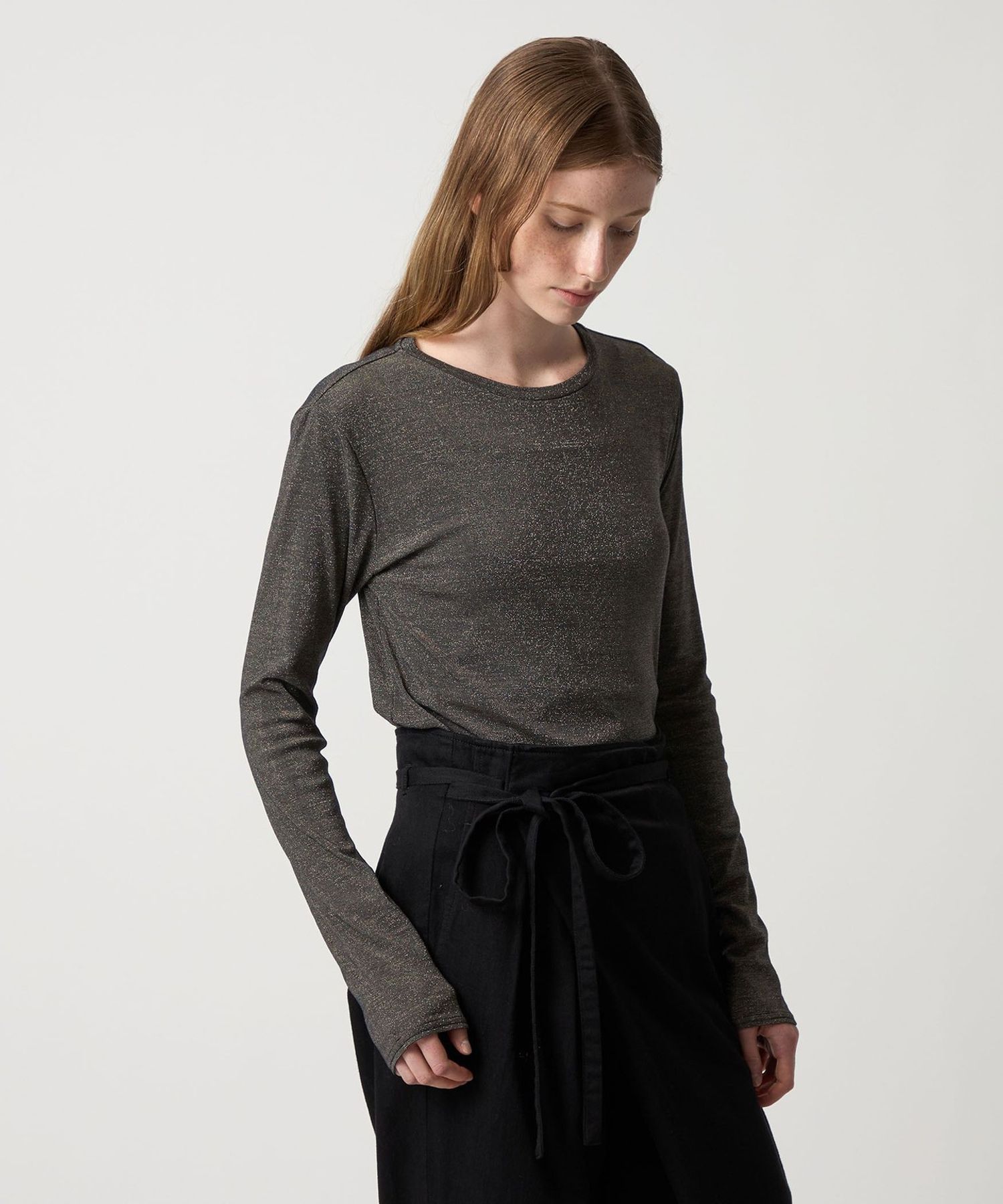 Steven Alan＞ラメ ジャージー ロングスリーブ プルオーバー