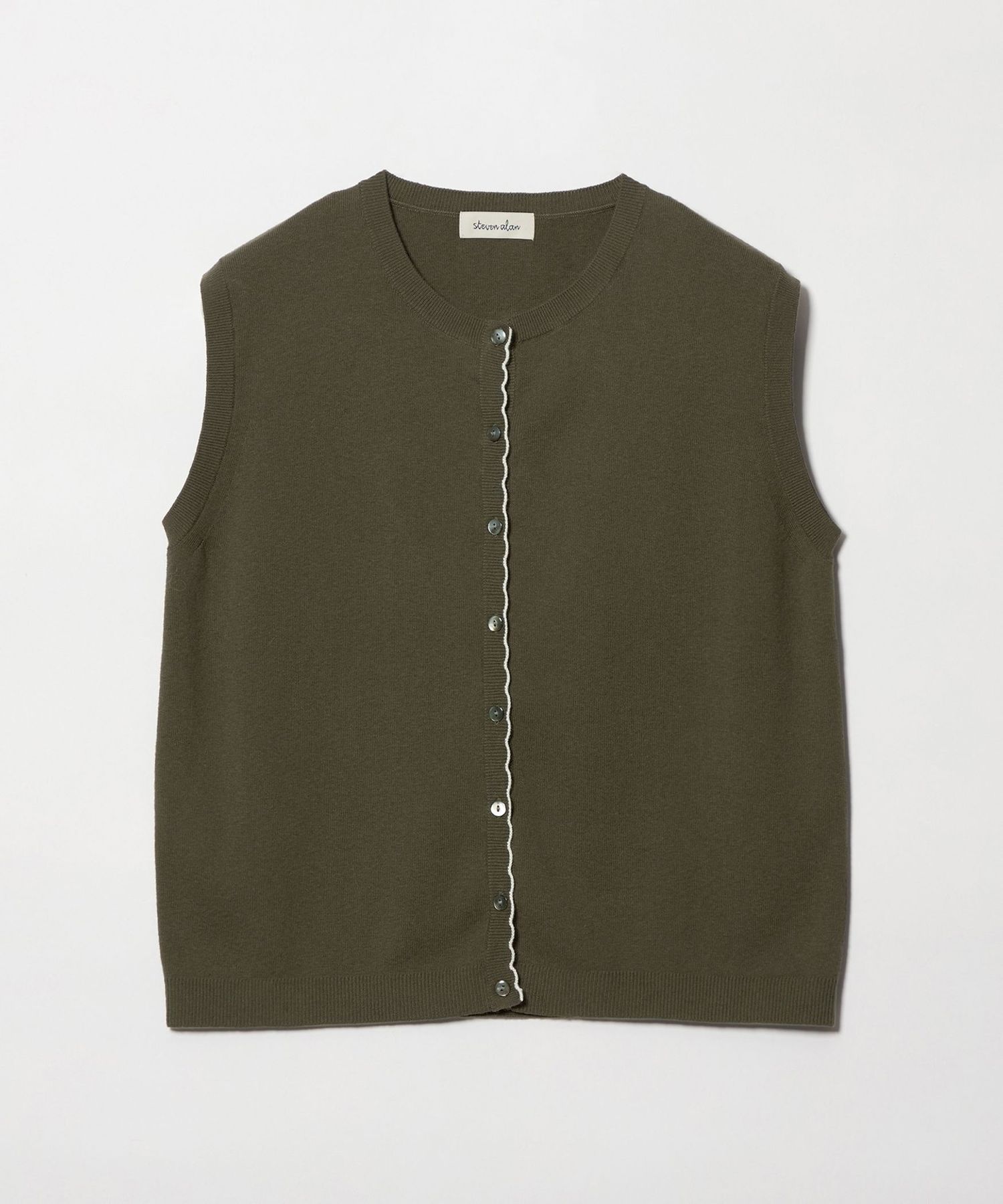 【新品未使用】Steven Alan コットンニットベスト Steven Alan＞コットン カシミヤ ラッフル ニットベスト