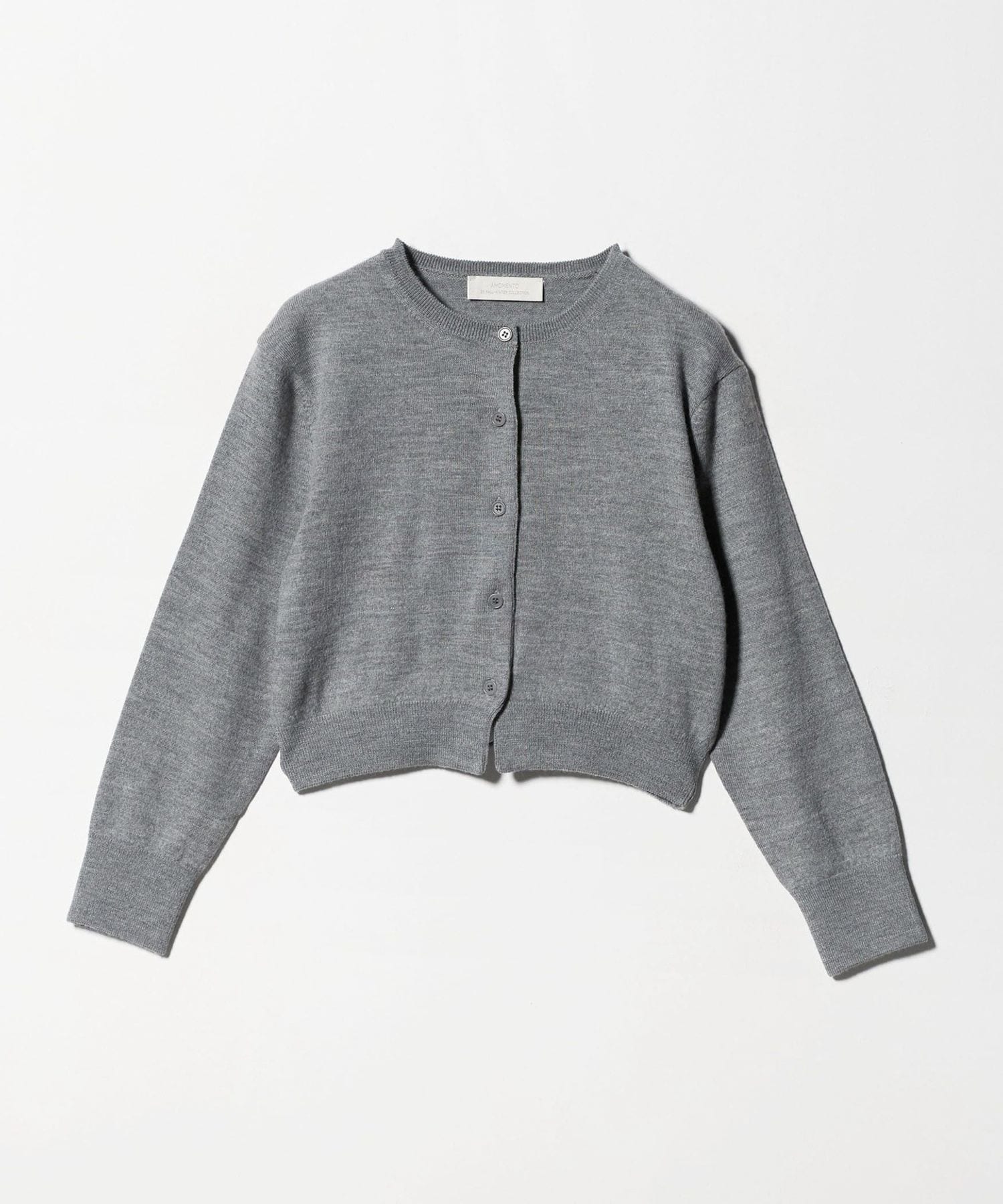AMOMENTO＞ROUND NECK CROP CARDIGAN/カーディガン