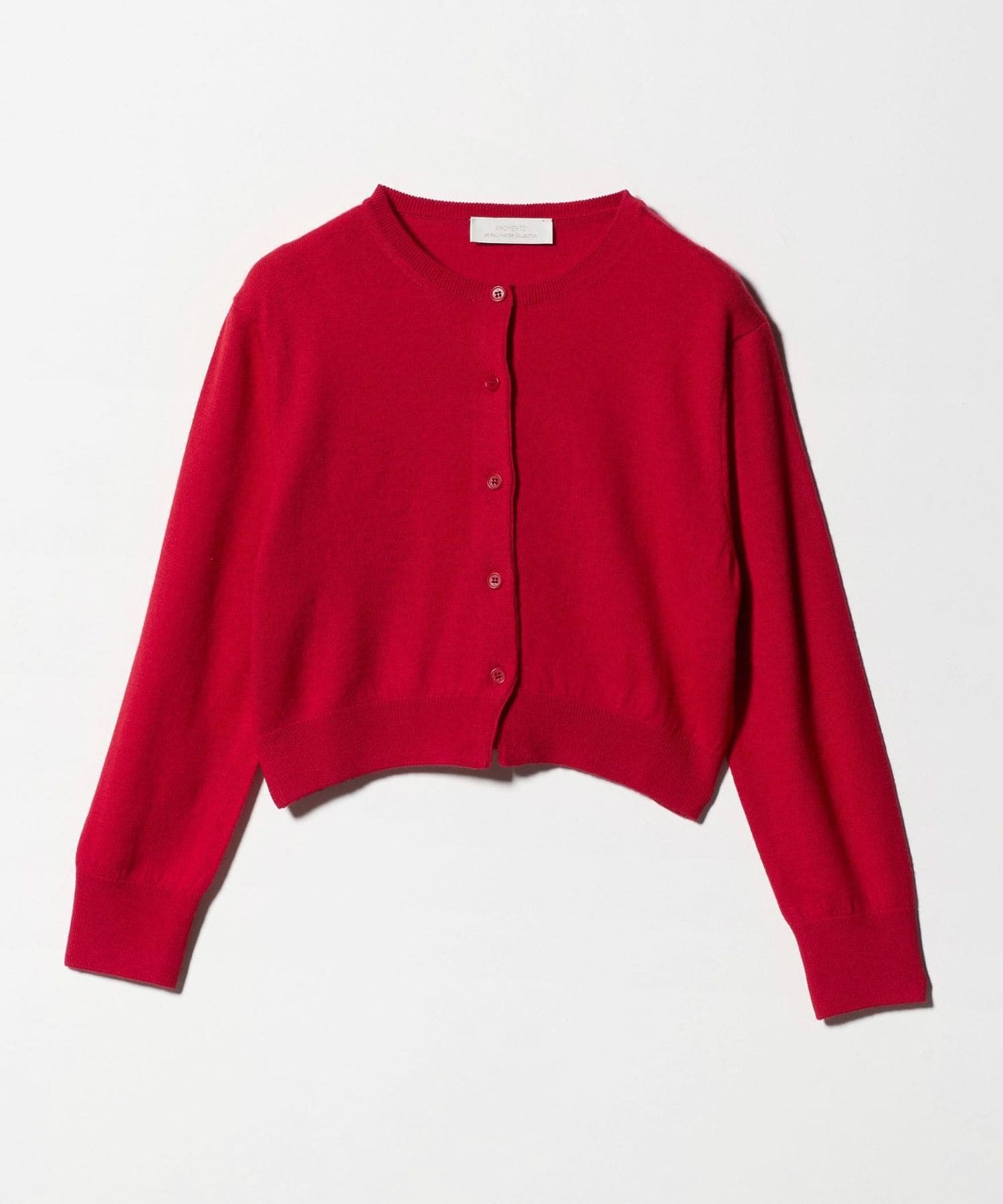 Amomento カーディガン AMOMENTO＞ROUND NECK CROP CARDIGAN/カーディガン