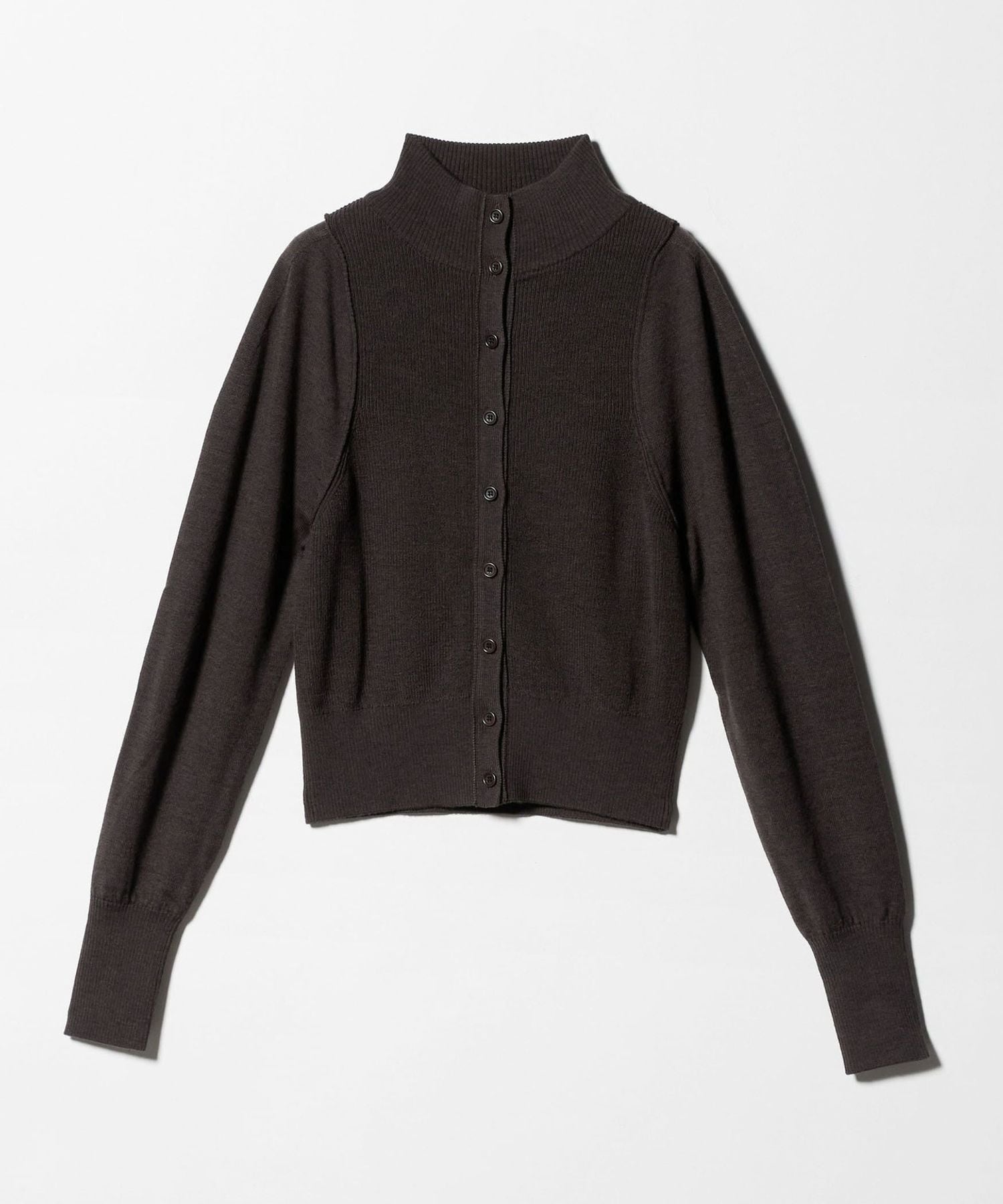 Amomento カーディガン AMOMENTO＞ROUND NECK CROP CARDIGAN/カーディガン