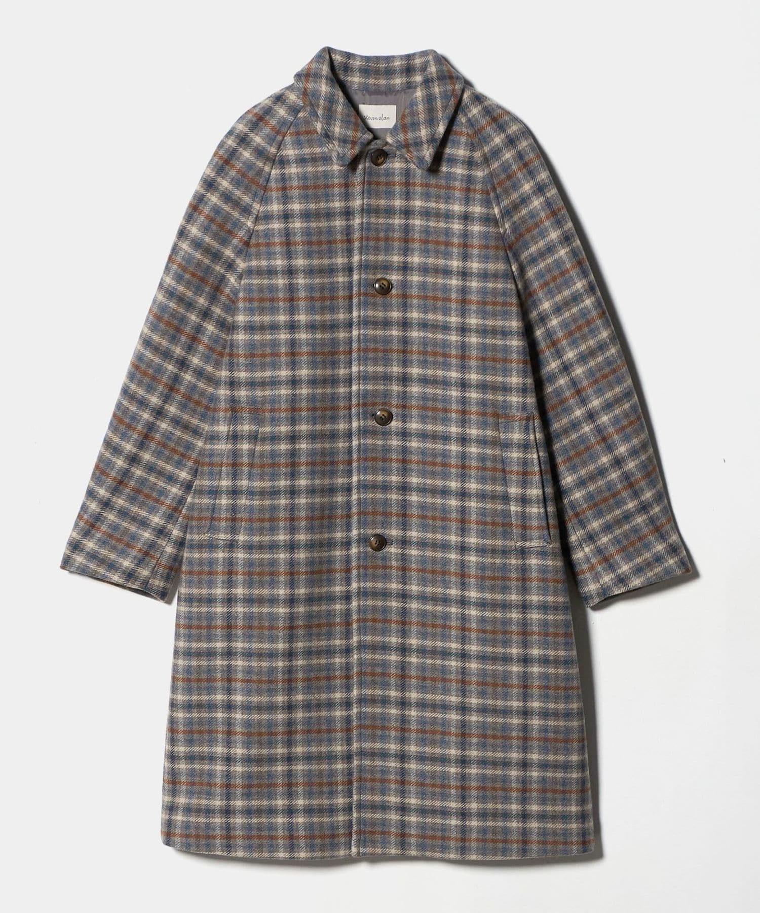steven alan ベージュ ラグランスリーブ ジャケット Steven Alan＞チェック ラグランスリーブ コート