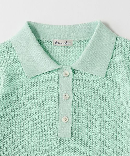 Steven Alan＞メッシュ ポロカラー ニット