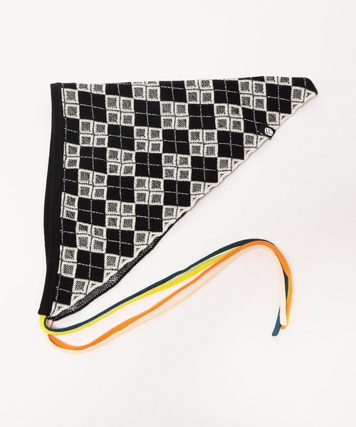 完売品 YANYAN ARGYLE COTTON HEADBAND スカーフ YANYAN ARGYLE COTTON HEADBAND YYW25-1802：スカーフ（スカーフ