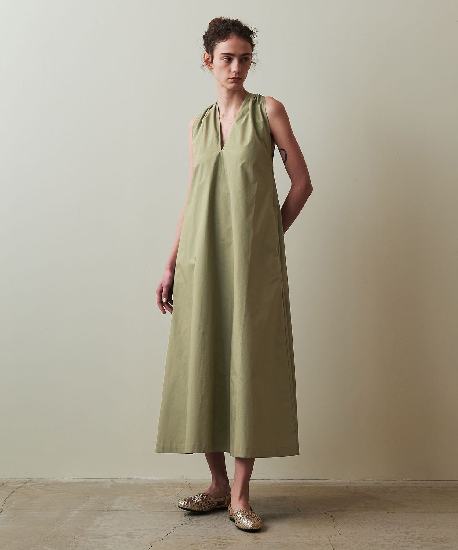 mylan Embroidery Volume Sleeve Maxi Dres