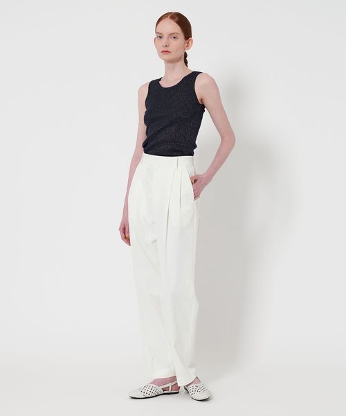 【STEVEN ALAN 】ハイウエスト テーパードパンツ コットン リネン Steven Alan＞タック テーパード パンツ