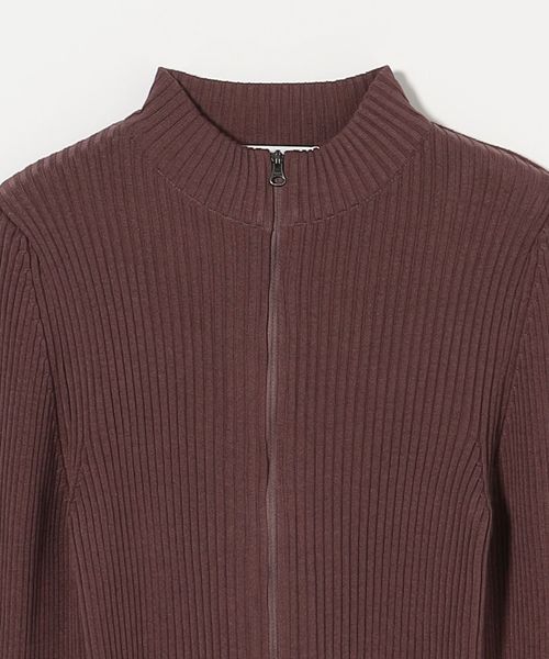 AMOMENTO＞RIBBED MOCK NECK CARDIGAN/カーディガン