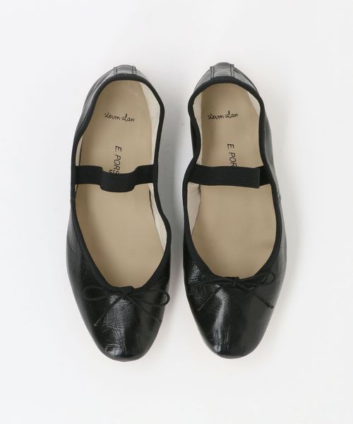 Porselli × Steven Alan HEEL BALLET BLACK Porselli × Steven Alan＞STRP BALLET SHOES BLACK/バレエシューズ