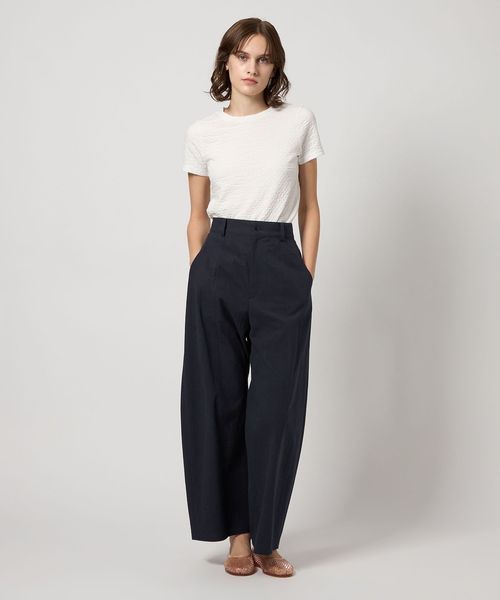 超人気◎美品★スティーブンアラン　コット　ワイドパンツ　2.2万　黒　S　艶 STEVEN ALAN パンツ 「Steven Alan」コットンワイド レディース