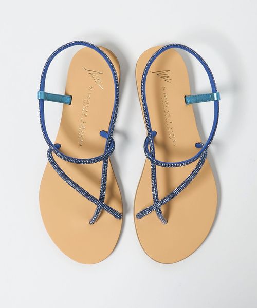 NICOLAS LAINAS＞LHINESTONE SANDALS/サンダル