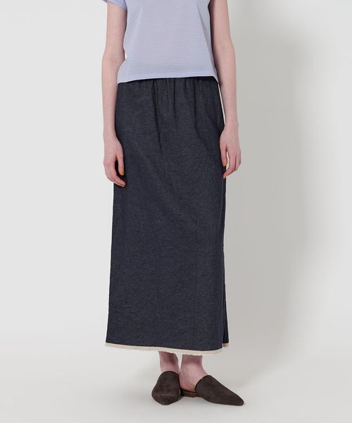 くーA.P.C. × steven alan デニムロングスカート steven alan - 【OFF WHITE】【S】<Steven Alan>13OZ DENIM