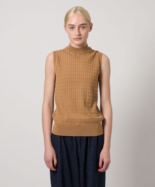 ＜Steven Alan＞ケーブル ハイネック ノースリーブ ニット Steven Alan＞ケーブル ハイネック ノースリーブ ニット