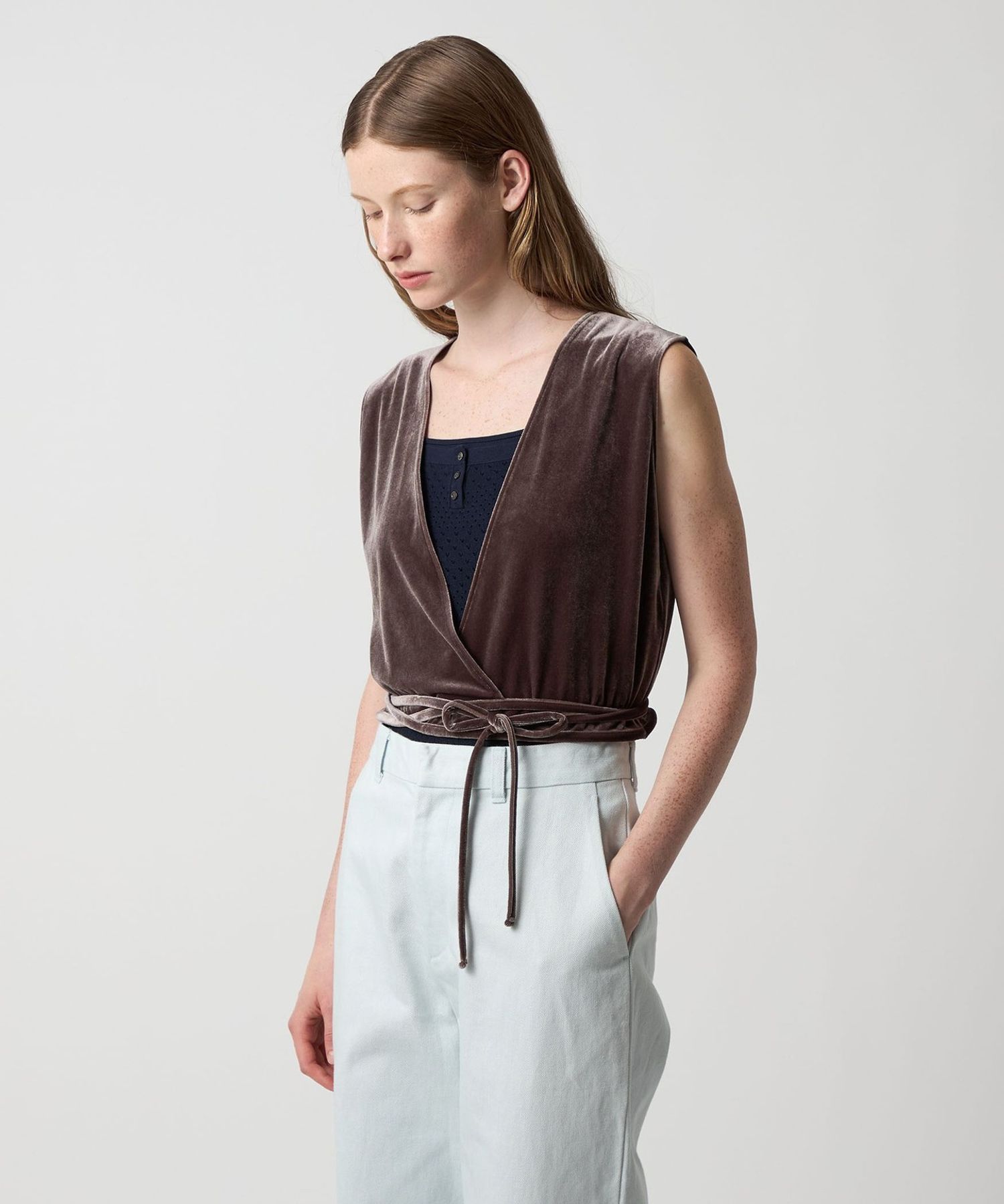 ◎Steven Alan 新品ベルベット カシュクールベスト Steven Alan＞ベロア カシュクール ベスト