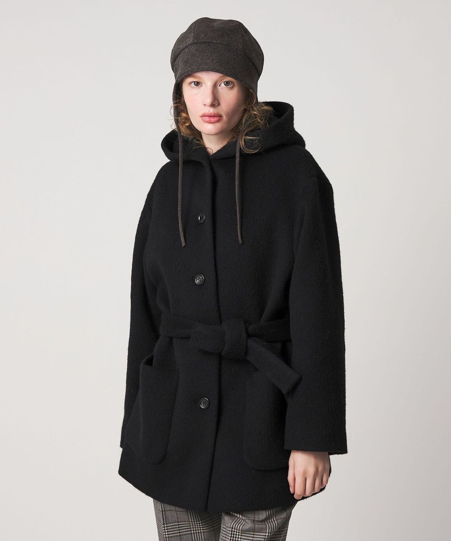 Steven Alan ナイロンコート フードコート 中綿 黒 Steven Alan ナイロンコート フードコート 中綿 黒