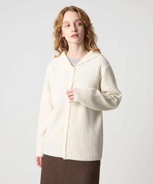 steven alan/＜Steven Alan＞ウール リブ セーラーカラー カーディガン/カーディガン / ボレロ