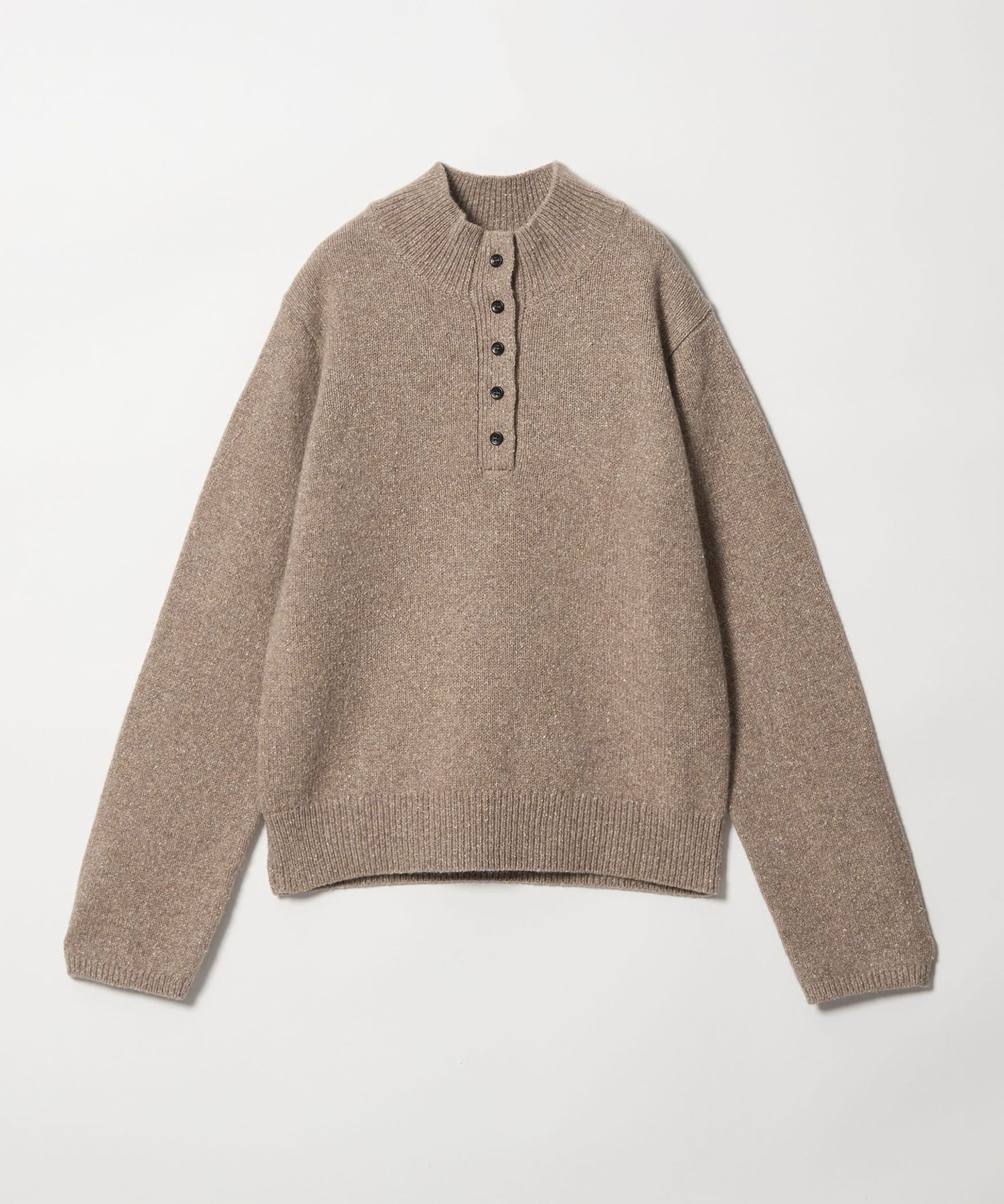 【美品】steven alan ルーズフィット ヘンリーネック ニットT カーキ 美品】steven alan ルーズフィット ヘンリーネック ニットT