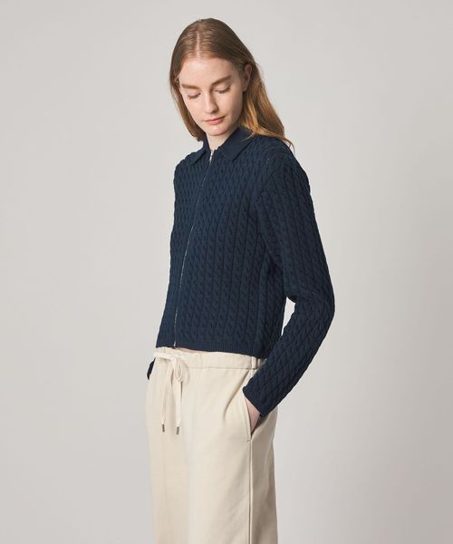 steven alan/＜Steven Alan＞コットン ケーブル ジップ カーディガン/カーディガン / ボレロ