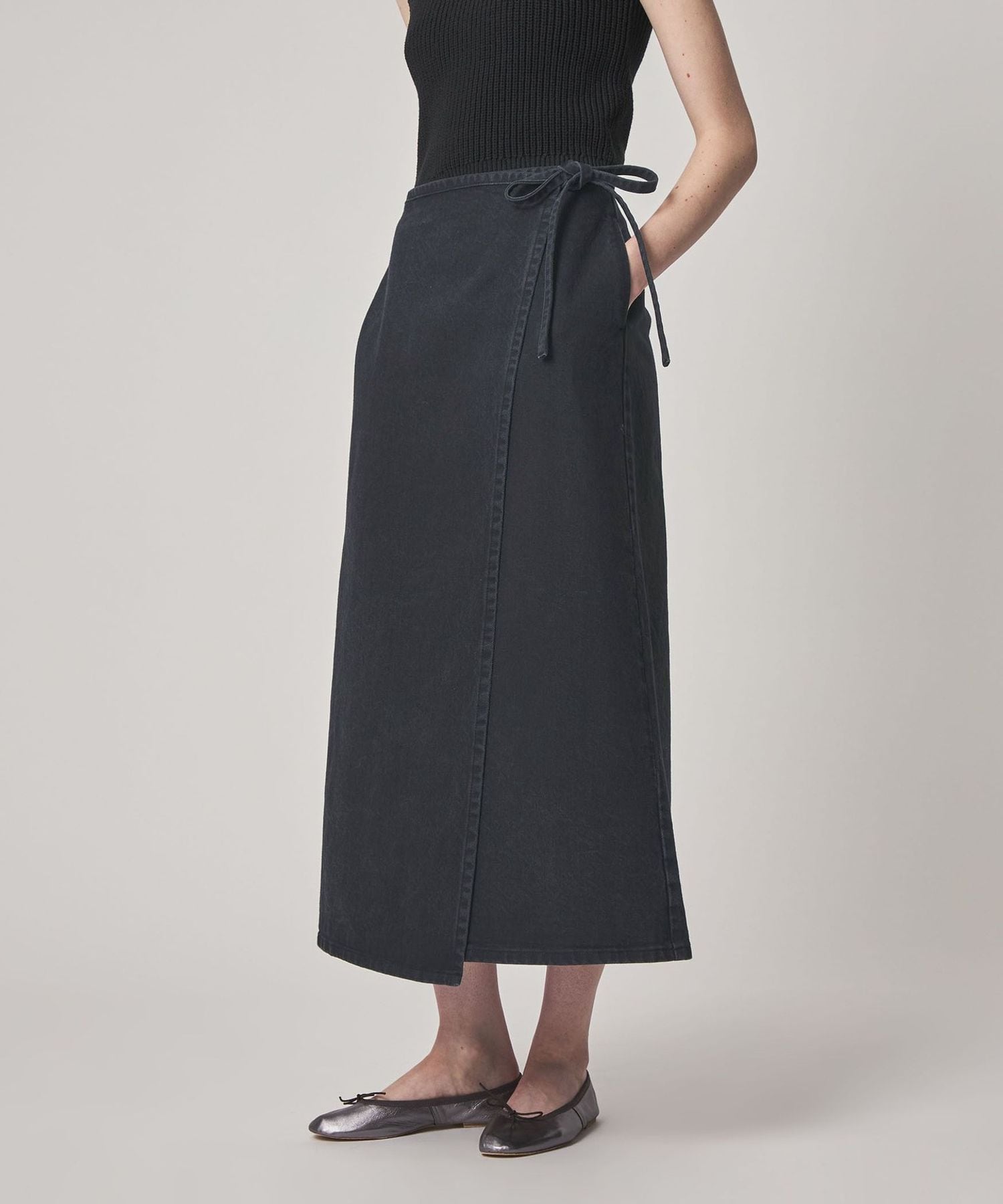 Steven Alan＞コットン ラップ デニムスカート