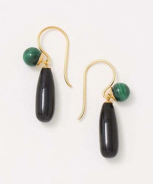 mounir/＜mounir＞TEARDROP EARRINGS BLACK/ピアス/ピアス（両耳用）
