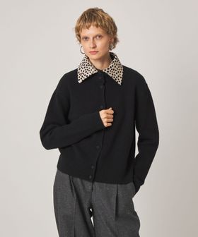 RÓHE/＜ROHE＞CHEETAH MOTIF COLLAR CARDIGAN/カーディガン/カーディガン / ボレロ