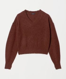YLEVE/＜YLEVE＞FRAYED EDGE V NECK KNIT PULLOVER/ニット/ニット / セーター