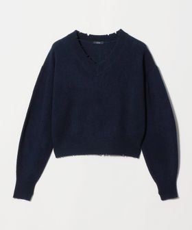 YLEVE/＜YLEVE＞FRAYED EDGE V NECK KNIT PULLOVER/ニット/ニット / セーター